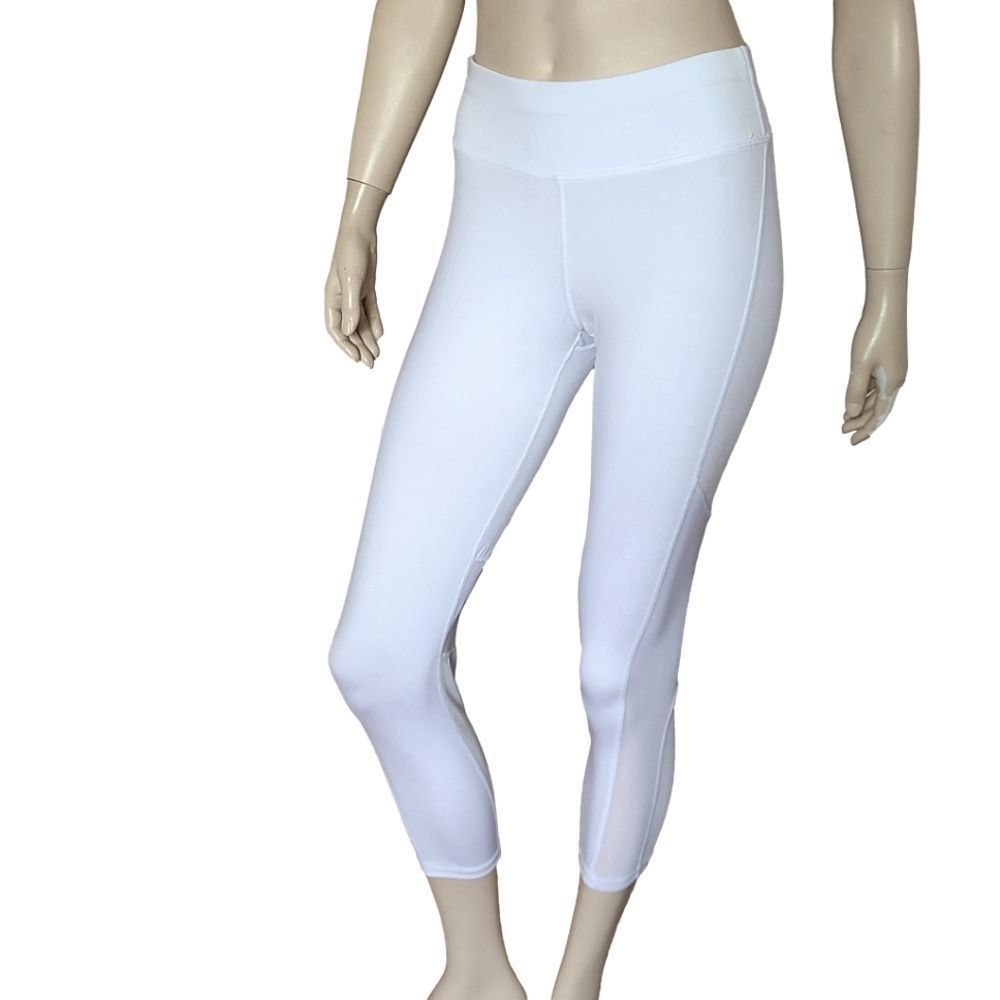 Patchwork Solid White Leggings